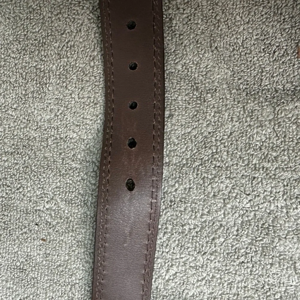 Vintage Bison Black American Bison Leather Belt Mens 42 Made in USA 65651